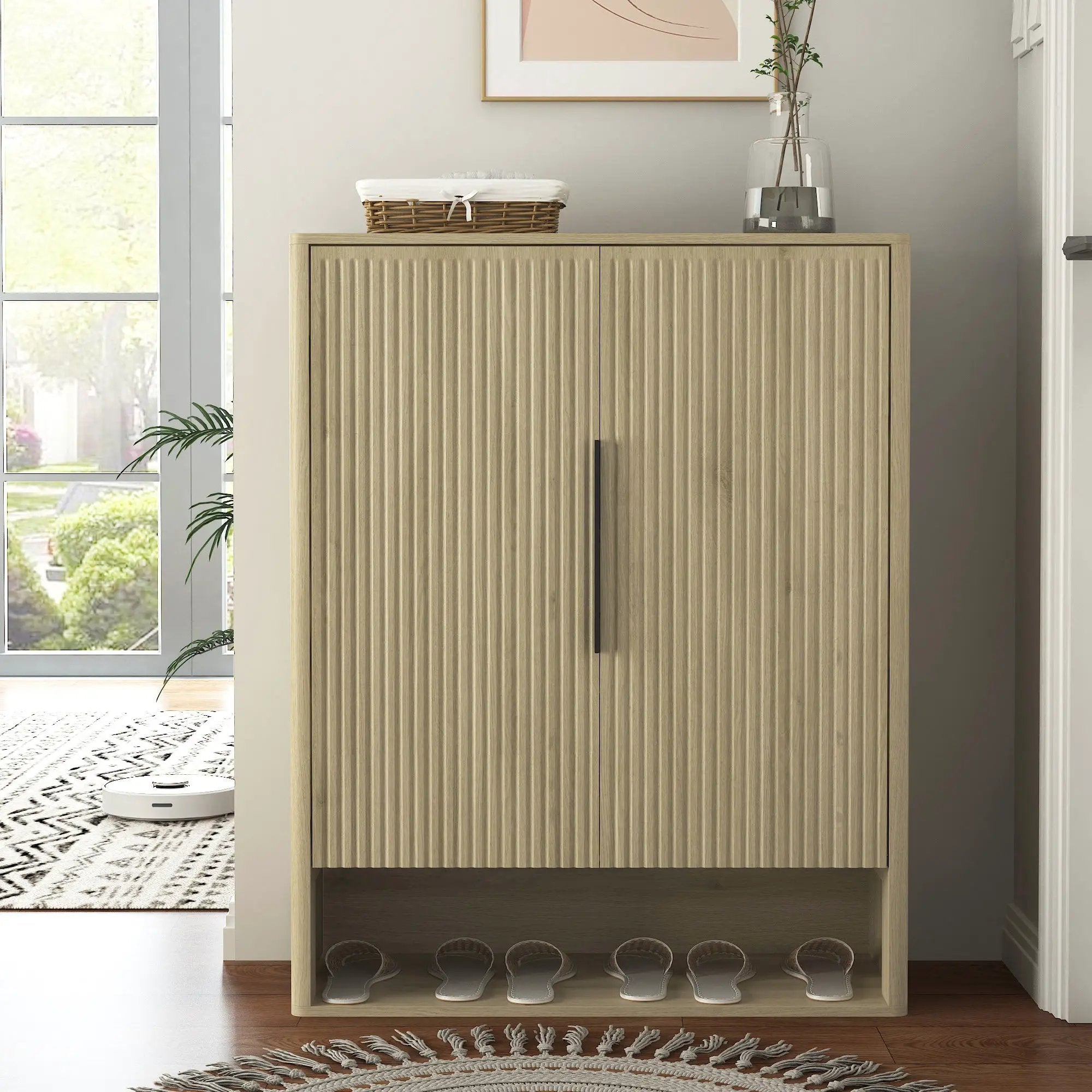 Wooden Shoe Storage Cabinet with Adjustable Shelves by HouseOfZazla