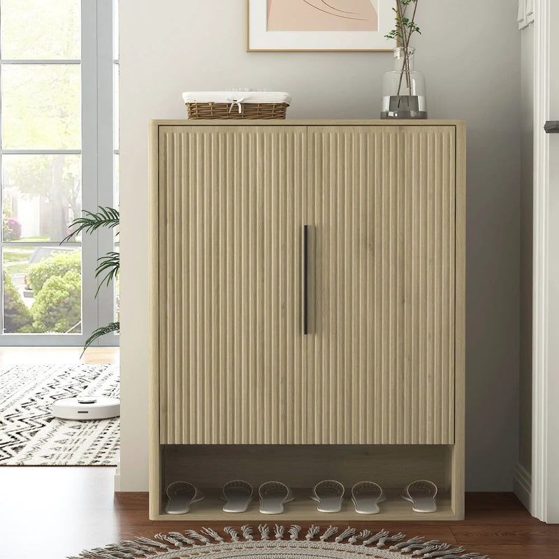 Wooden Shoe Storage Cabinet with Adjustable Shelves by HouseOfZazla