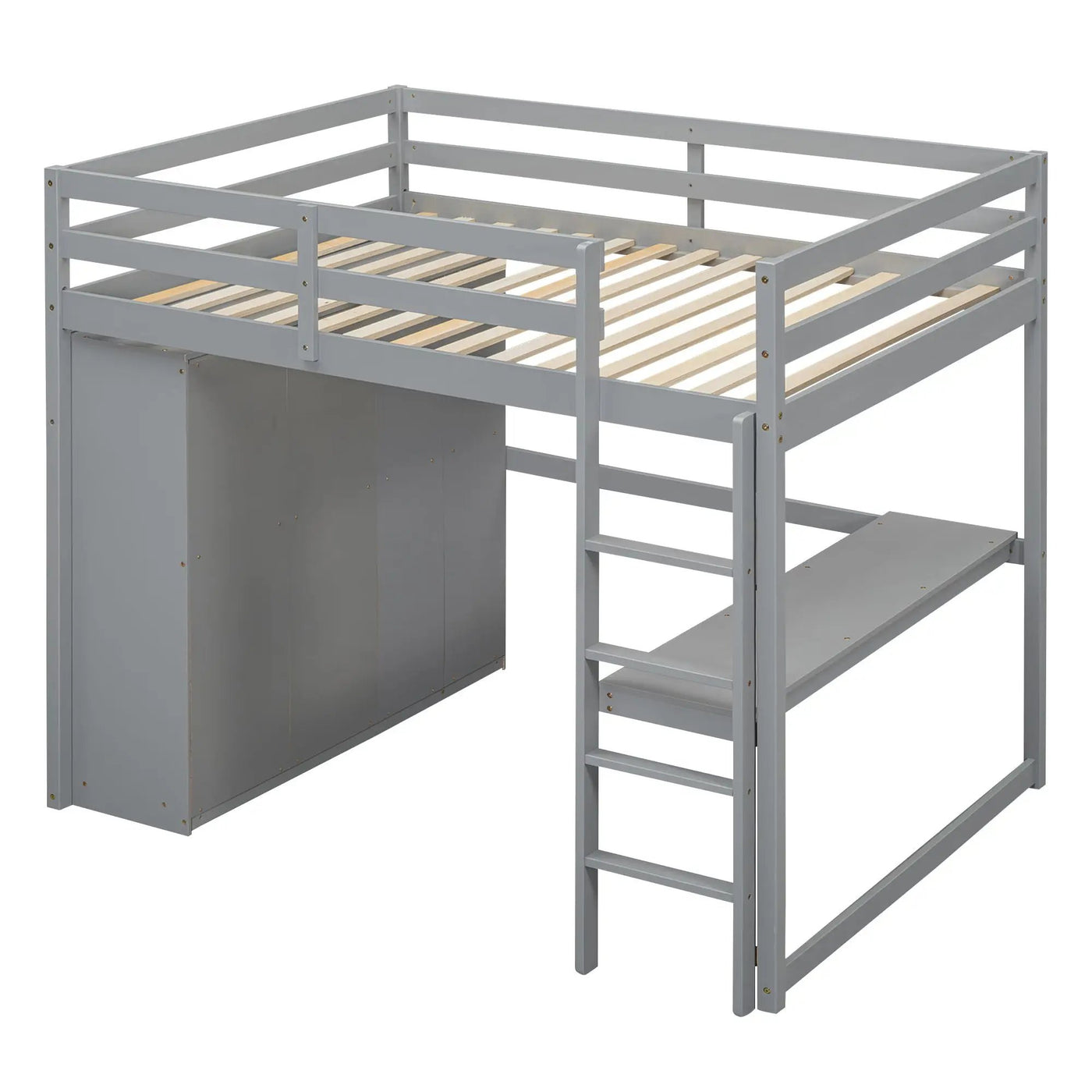 Loft Bed With Built In Wardrobe, Shelves And Drawers by HouseOfZazla