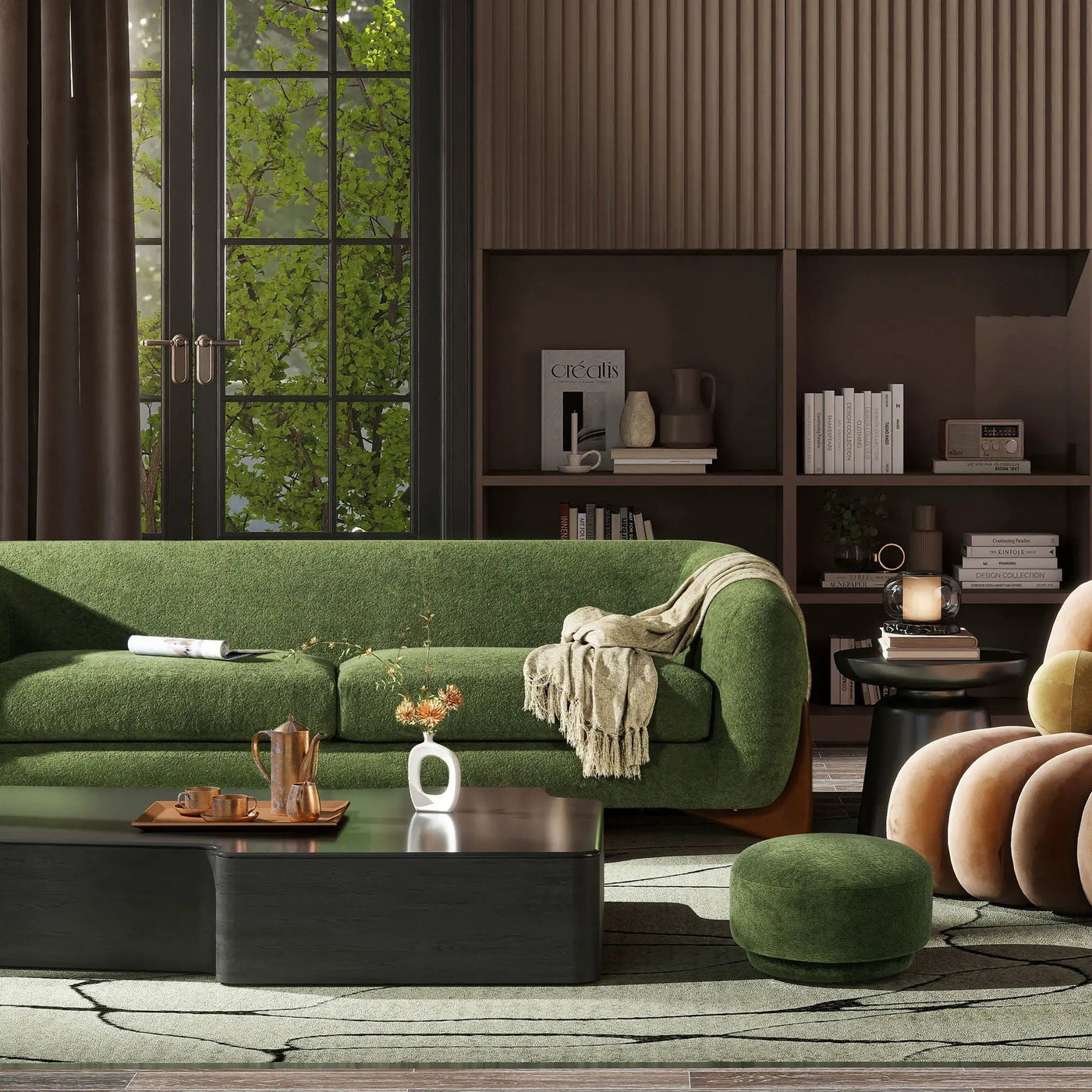 Fuji - Mushroom Footstool Ottoman by Unique Piece Furniture
