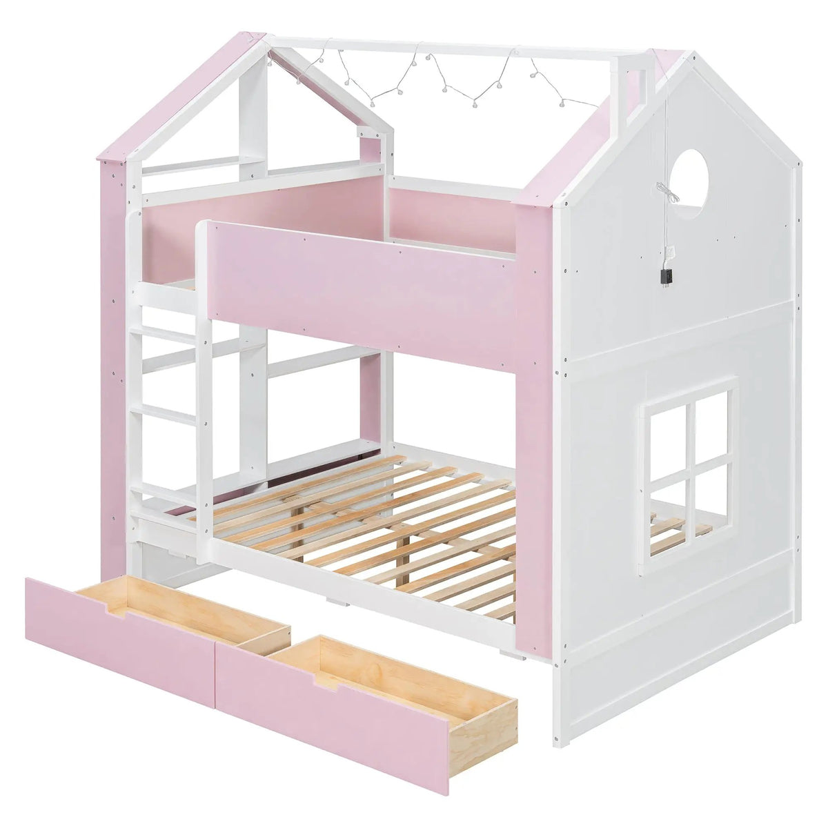 Full Size Bunk Bed with Storage Drawers & Shelves by HouseOfZazla