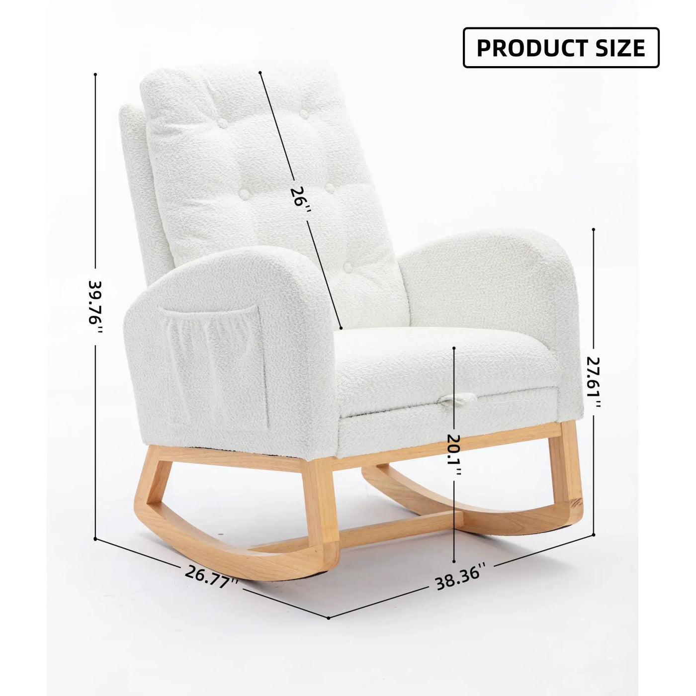 Accent Rocking Chair With Footrest, High Back by HouseOfZazla