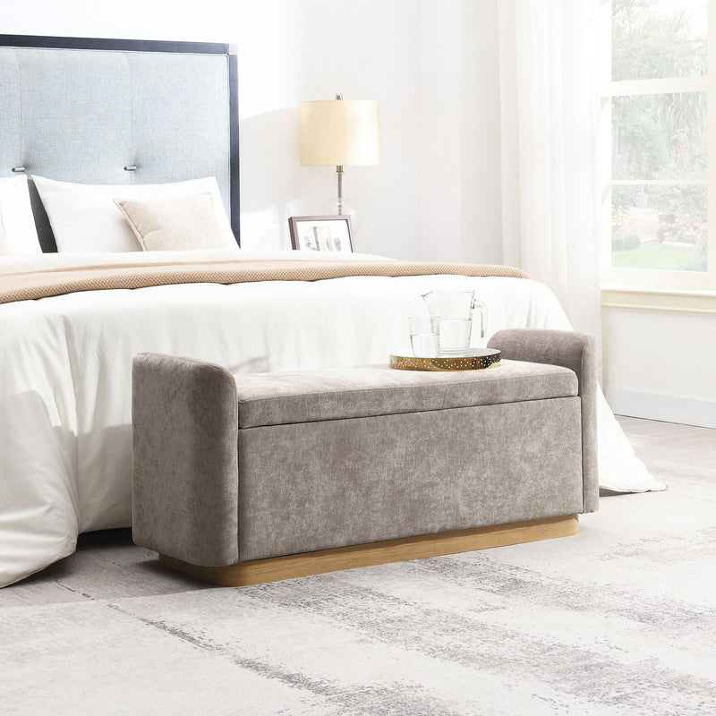 Upholstered Storage Bench With Safety Hinge by HouseOfZazla