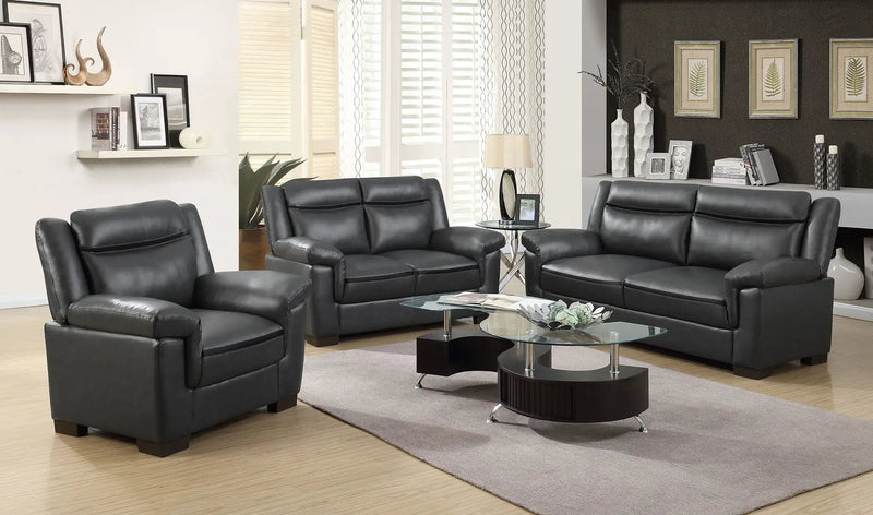 Arabella Upholstered Padded Arm Loveseat Grey by Unique Piece Furniture