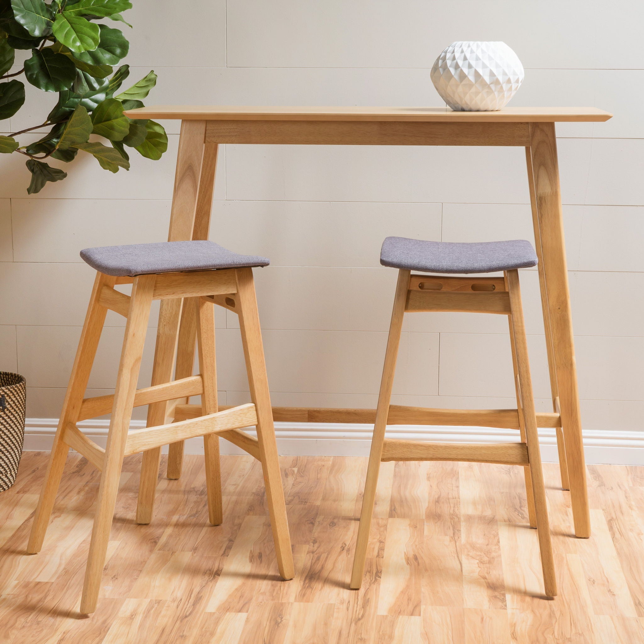 Modern Bar Stool Set With Upholstered Seating by HouseOfZazla