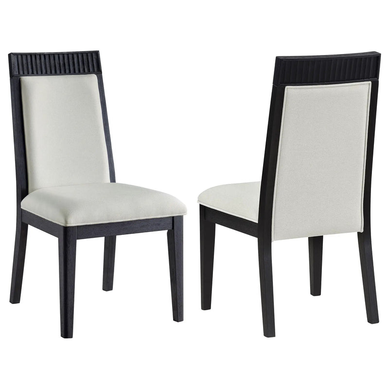 Brookmead Dining Side Chair Ivory and Black (Set of 2) by Unique Piece Furniture