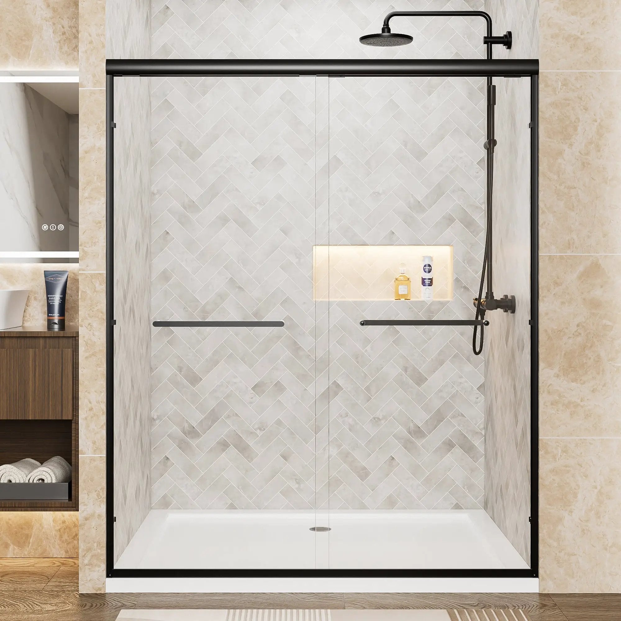 56"-60" W x 72" H Matte Shower Door by HouseOfZazla