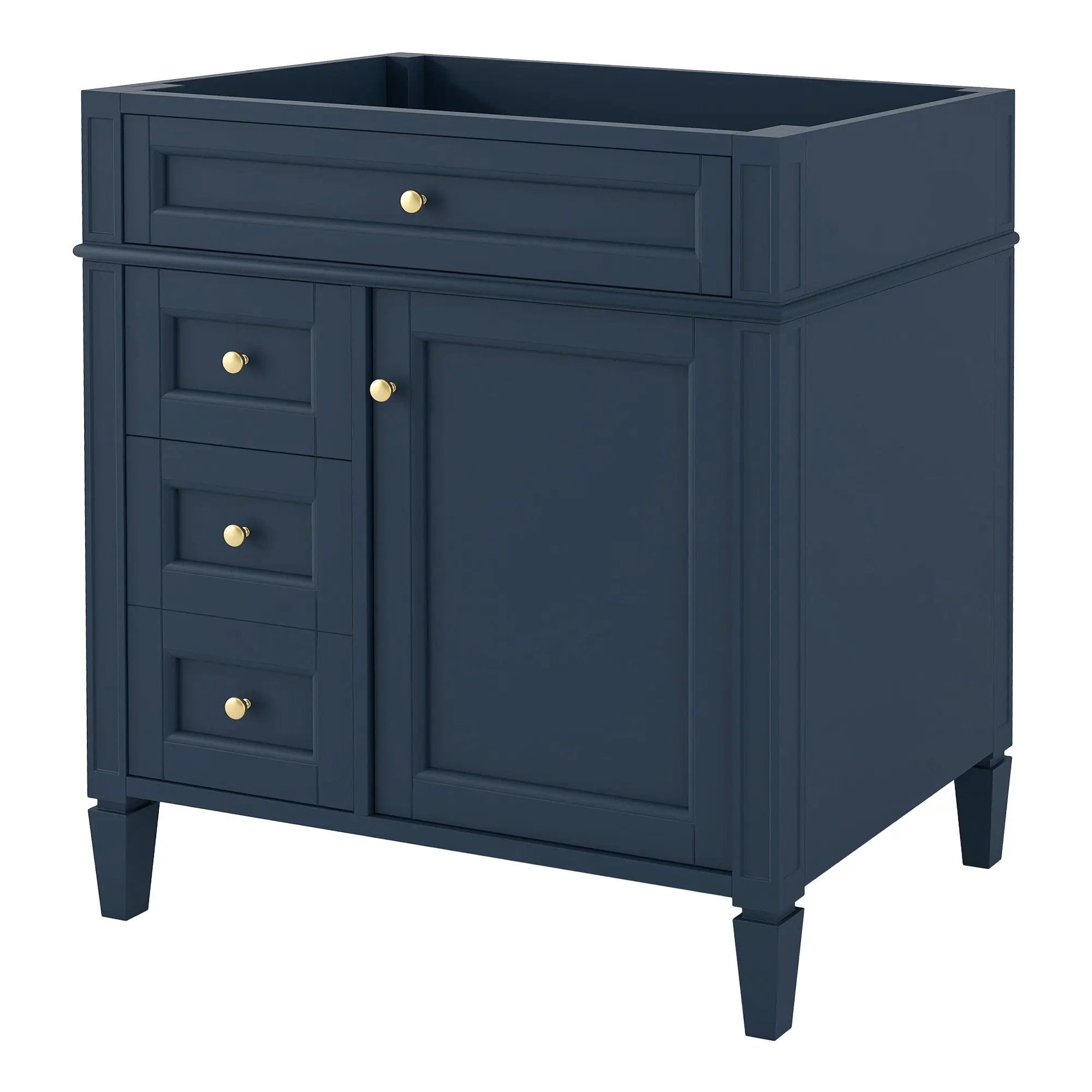 Bathroom Vanity With 2 Drawers And Tip-Out Drawer, Storage Cabinet by HouseOfZazla