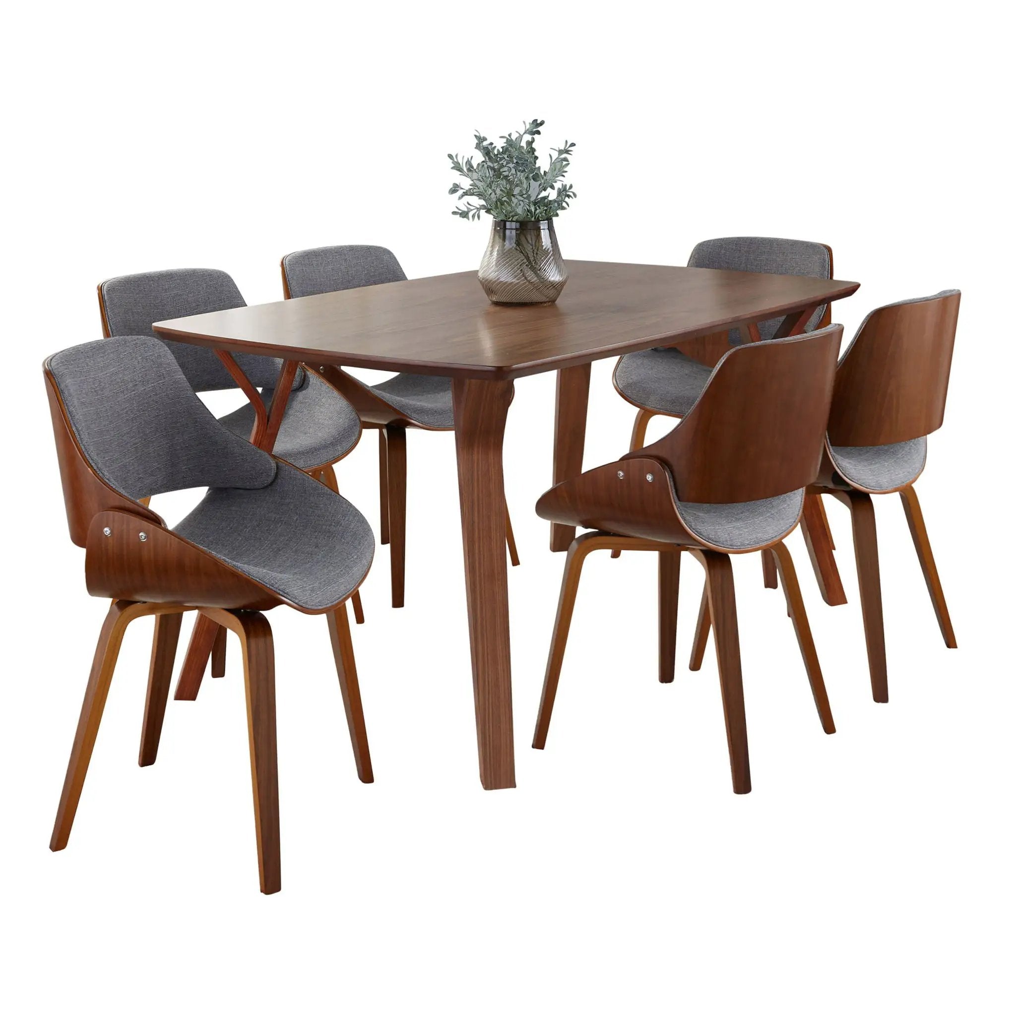 Folia Fabrizzi - 7 Piece Mid Century Modern Dining Set by HouseOfZazla