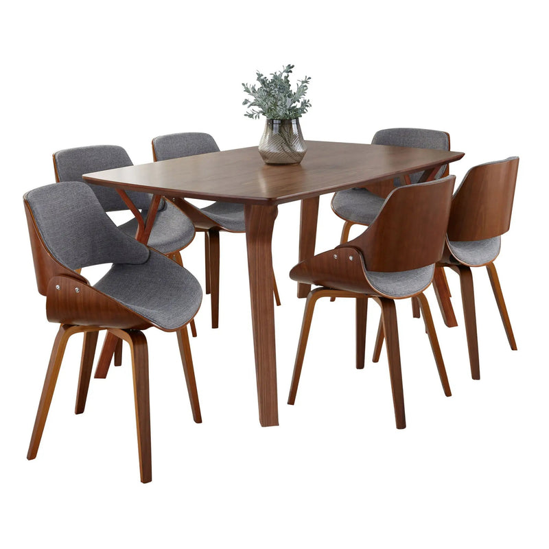 Folia Fabrizzi - 7 Piece Mid Century Modern Dining Set by HouseOfZazla