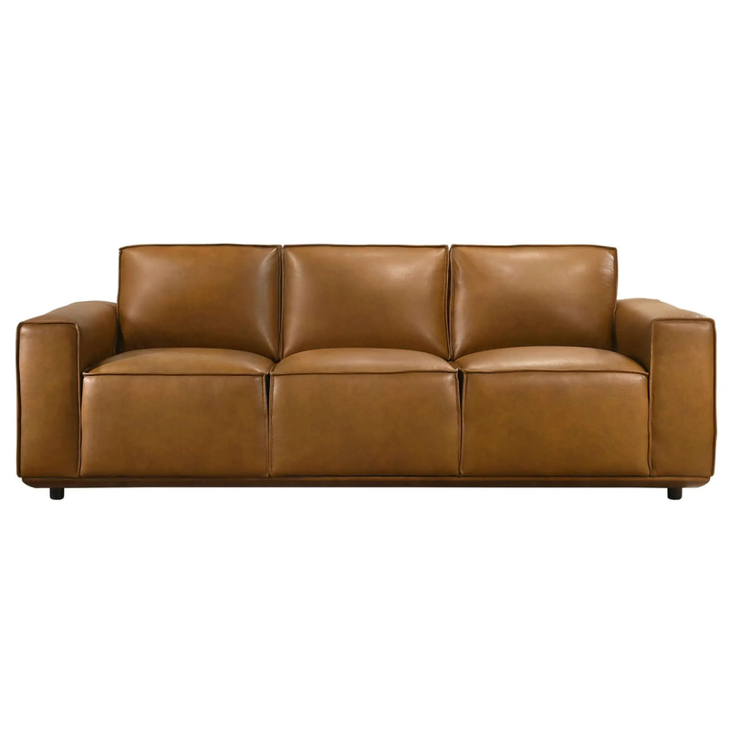 Hanky Genuine Tan Leather Sofa by HouseOfZazla