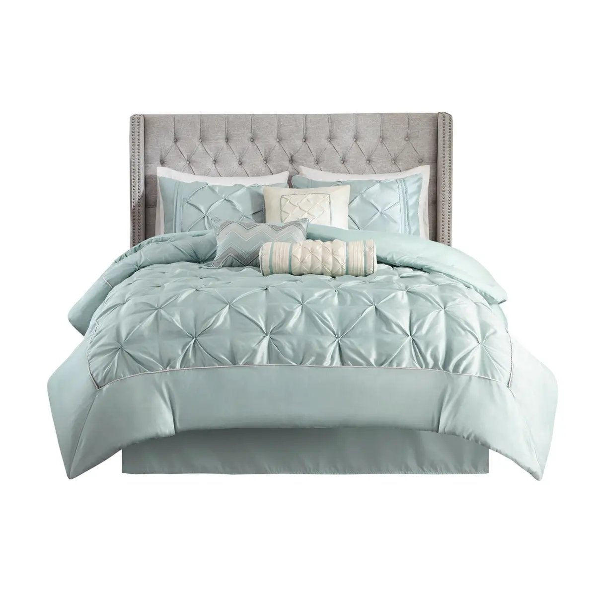 7 Piece Tufted Comforter Set Seafoam King by HouseOfZazla
