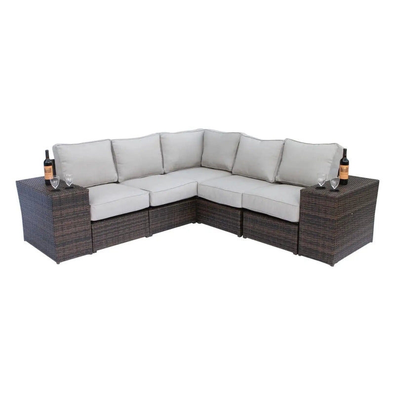 Modern Rattan Wicker Seating Group With Cushions by HouseOfZazla