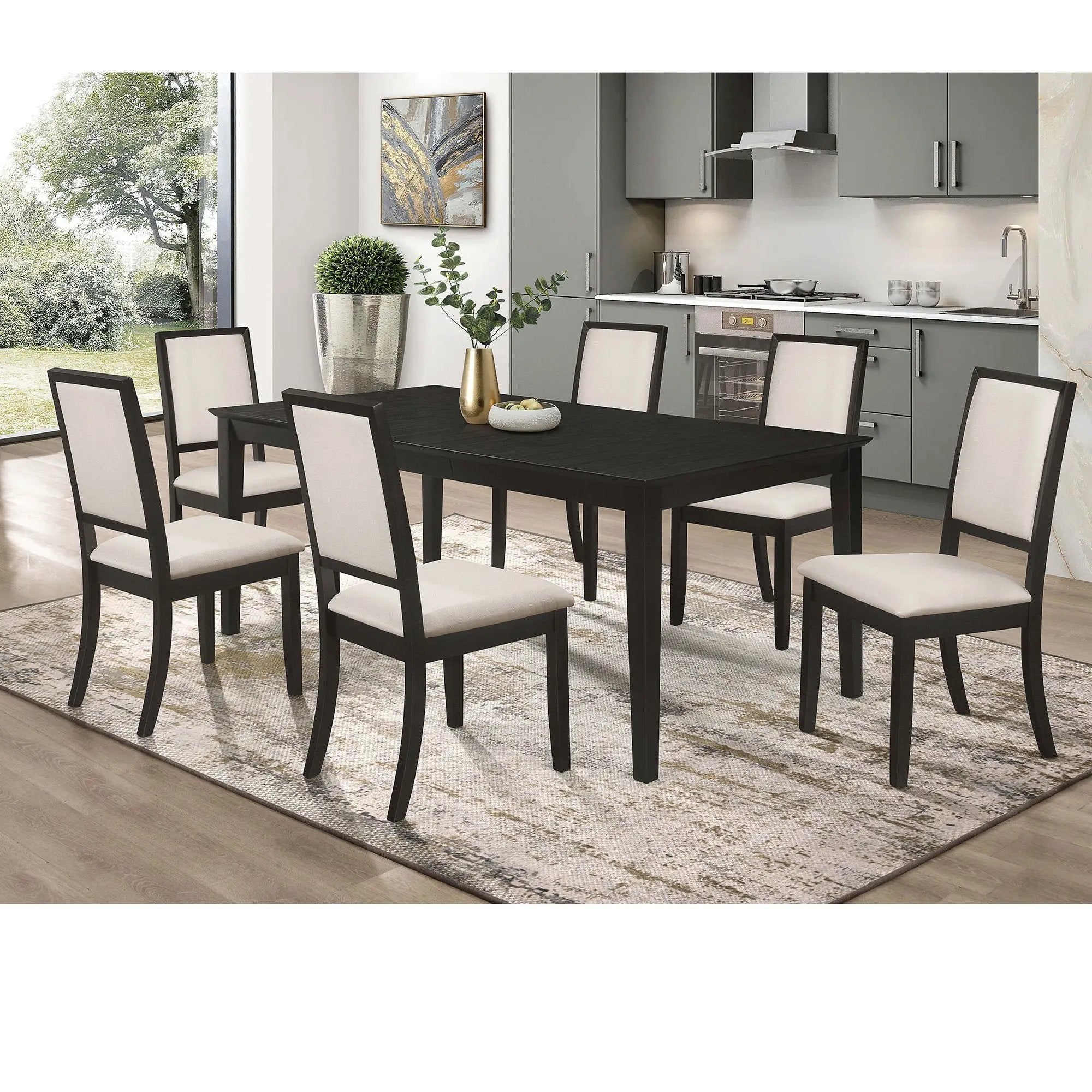 Alexander - Rectangular Extension Leaf Dining Table - Black