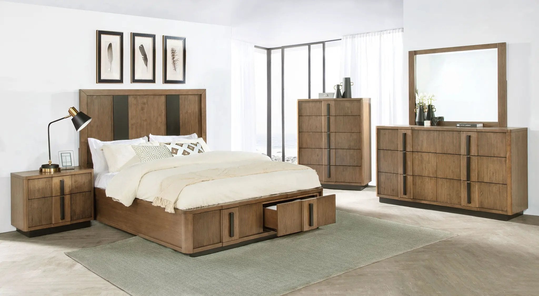 Terrace 2-drawer Queen Storage Bed Ash Brown by Unique Piece Furniture