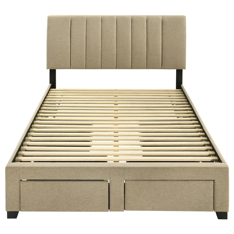 Wheatland 4-drawer Upholstered Full Storage Bed Light Brown by Unique Piece Furniture