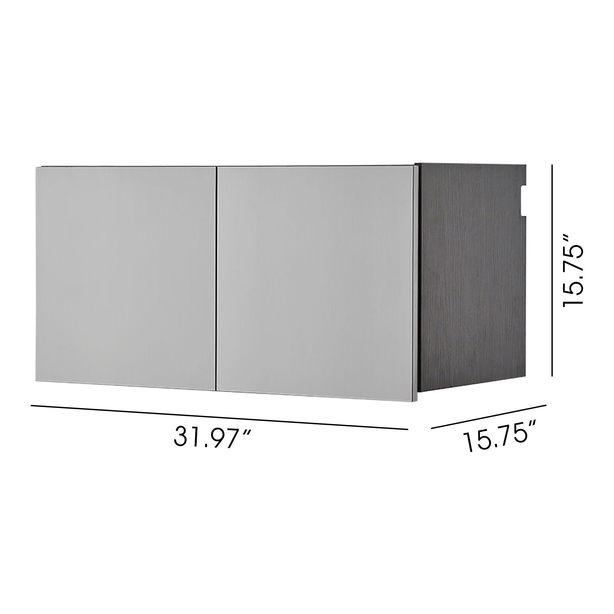 Astro Series - Wall Storage Cabinet With Soft Closing Drawers - Metallic Gray by HouseOfZazla