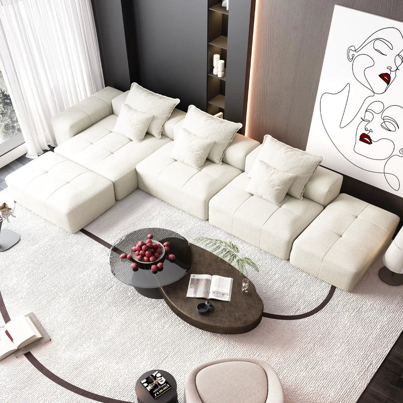 Modern Oversized DIY Combination Modular Sectional Sofa With Pillows by HouseOfZazla