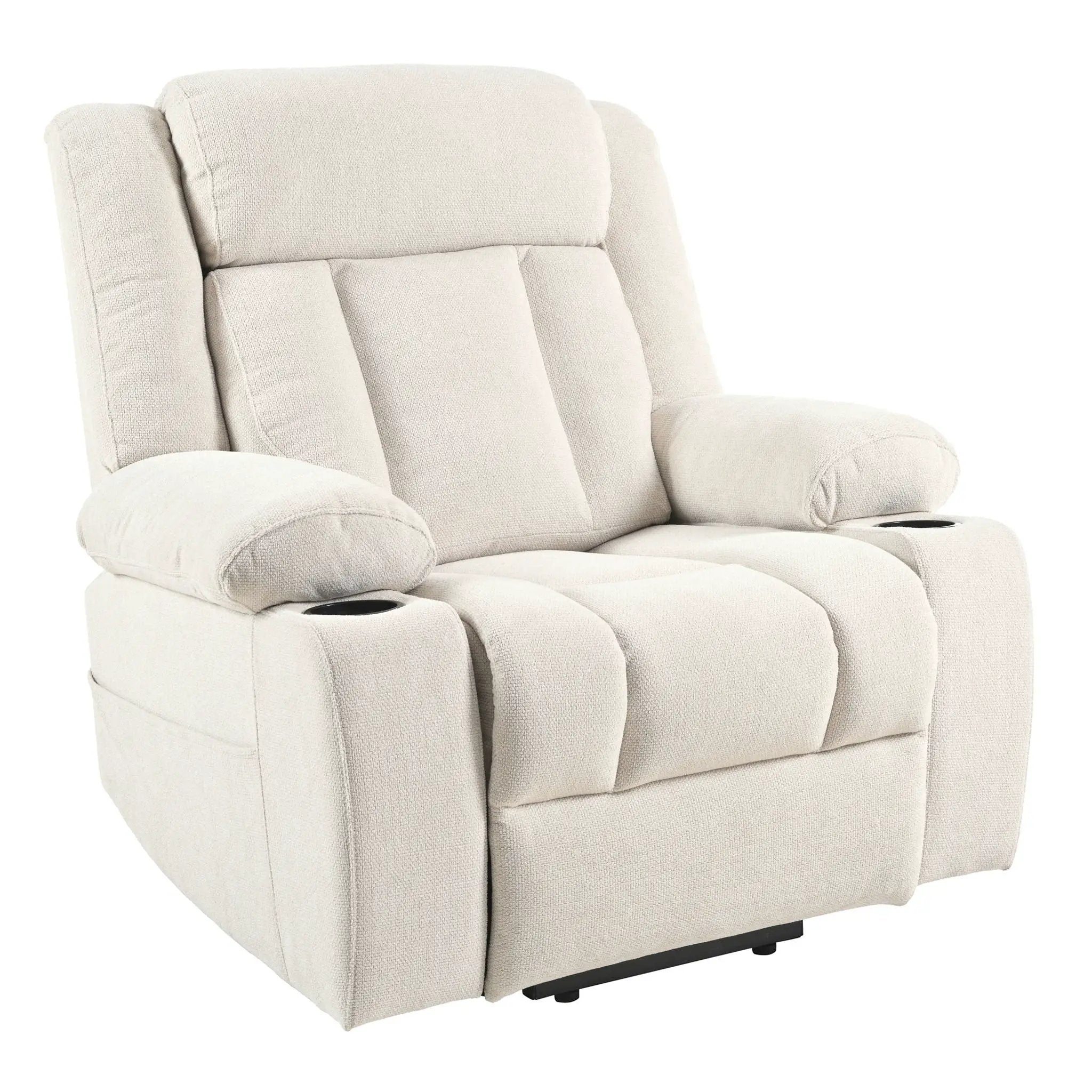 Power Lift Recliner Chair With Extended Footrest, Remote Control, Cup Holders, And Side Pockets by HouseOfZazla