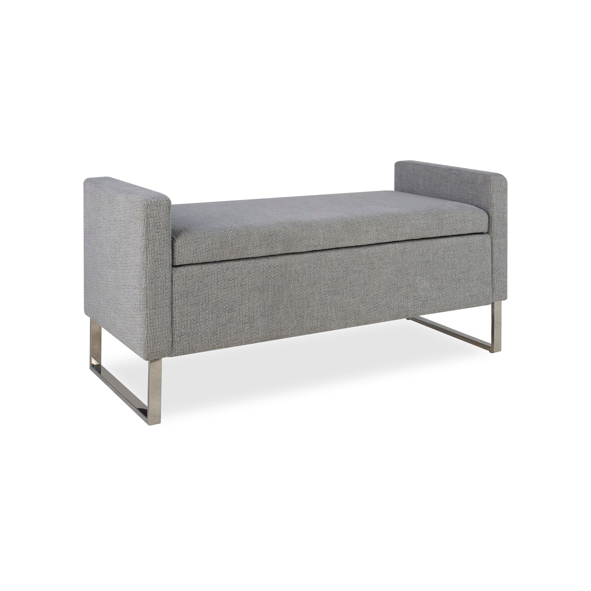 Upholstered Ottoman Bench With Storage - Dark Gray by HouseOfZazla