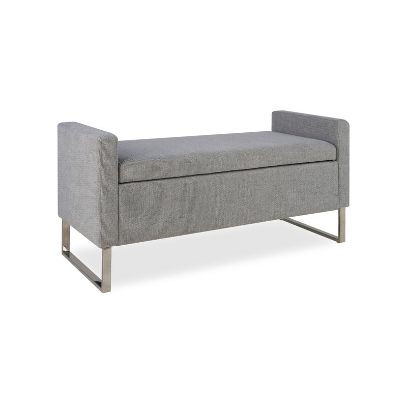 Upholstered Ottoman Bench With Storage - Dark Gray by HouseOfZazla