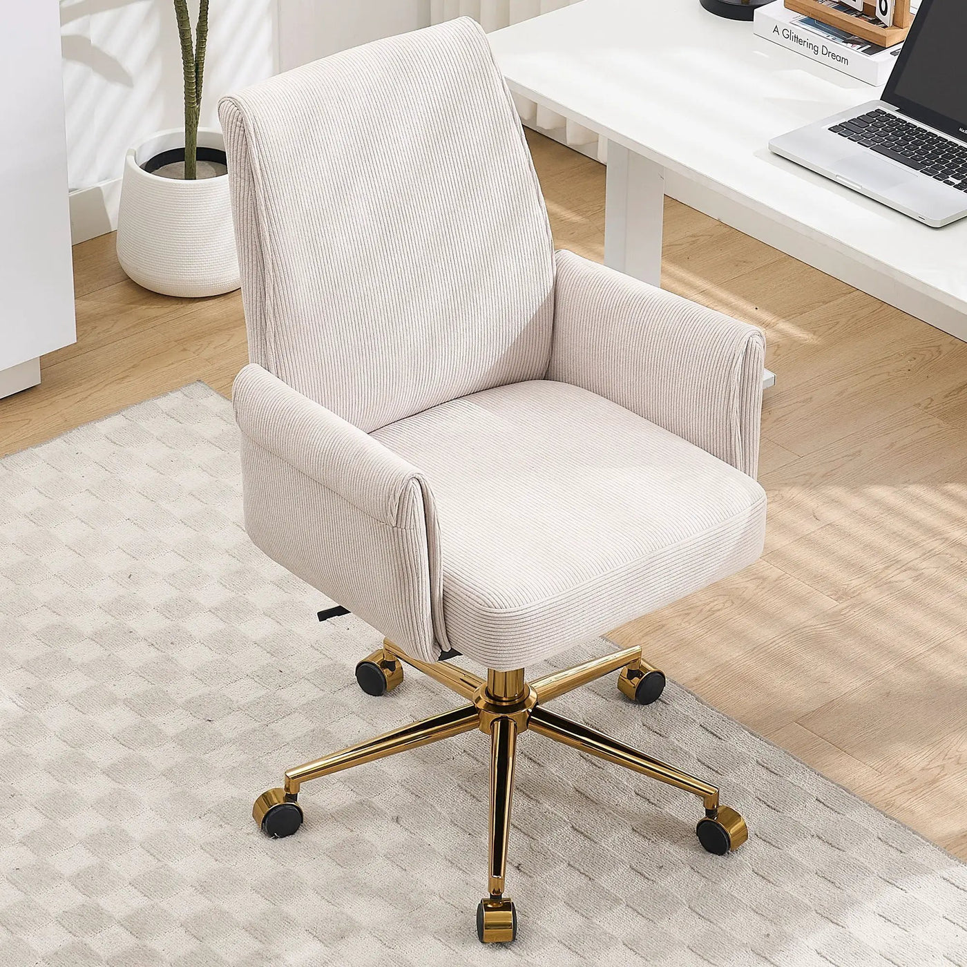 Ergonomic Mid-Back Office Chair With Striped Fabric by HouseOfZazla