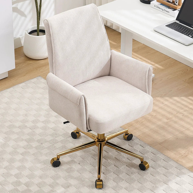 Ergonomic Mid-Back Office Chair With Gold Base by HouseOfZazla