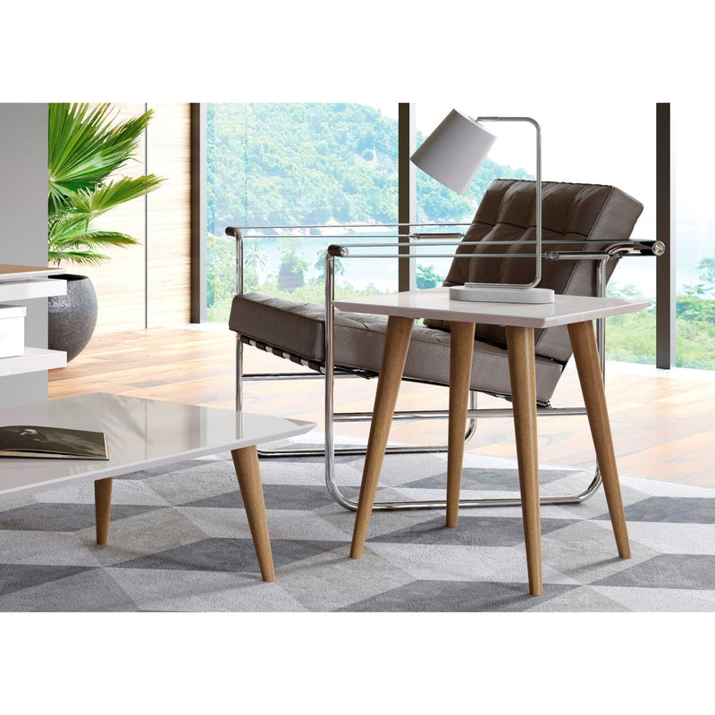 Utopia - Square End Table - Off White by HouseOfZazla