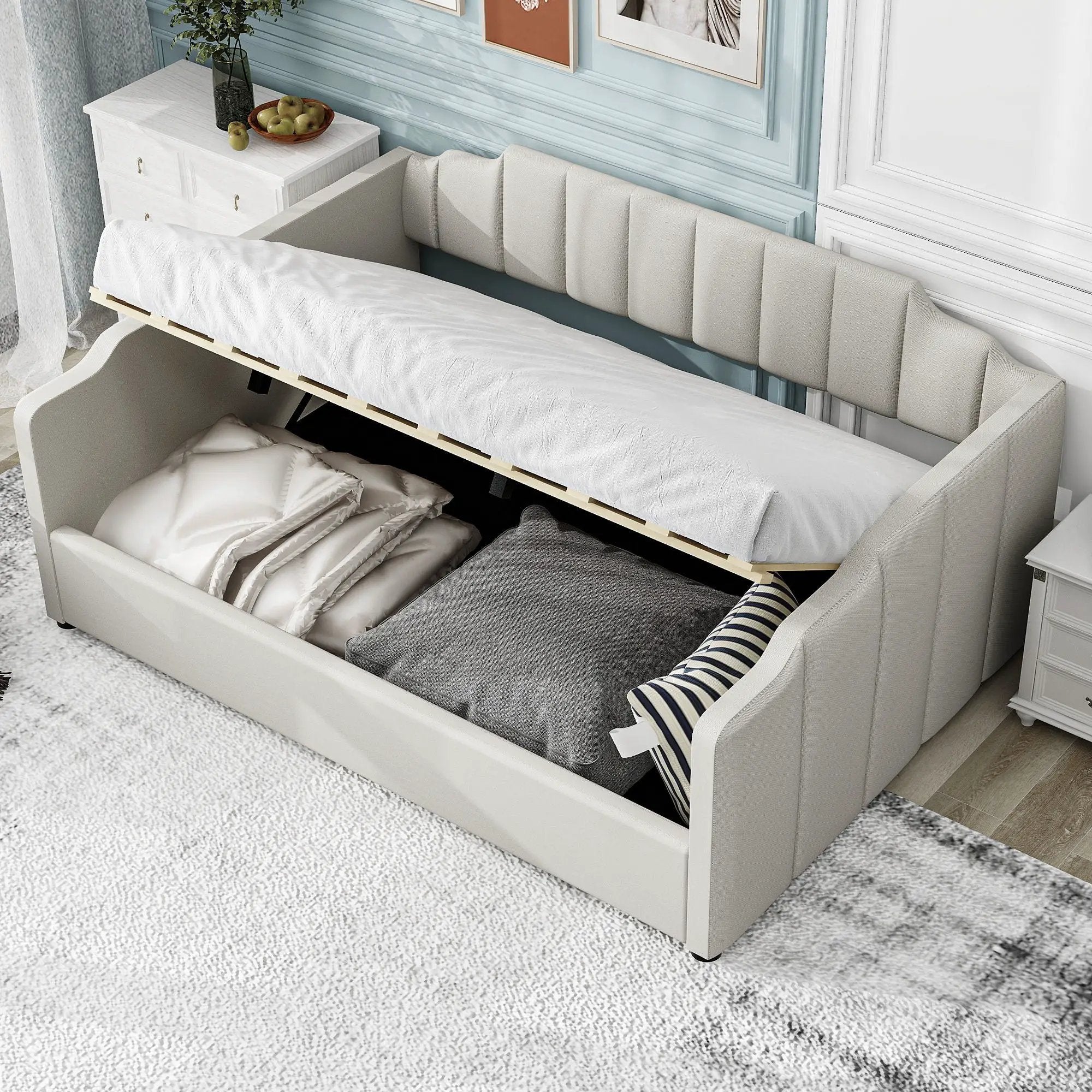Modern Upholstered Daybed With Underneath Storage by HouseOfZazla