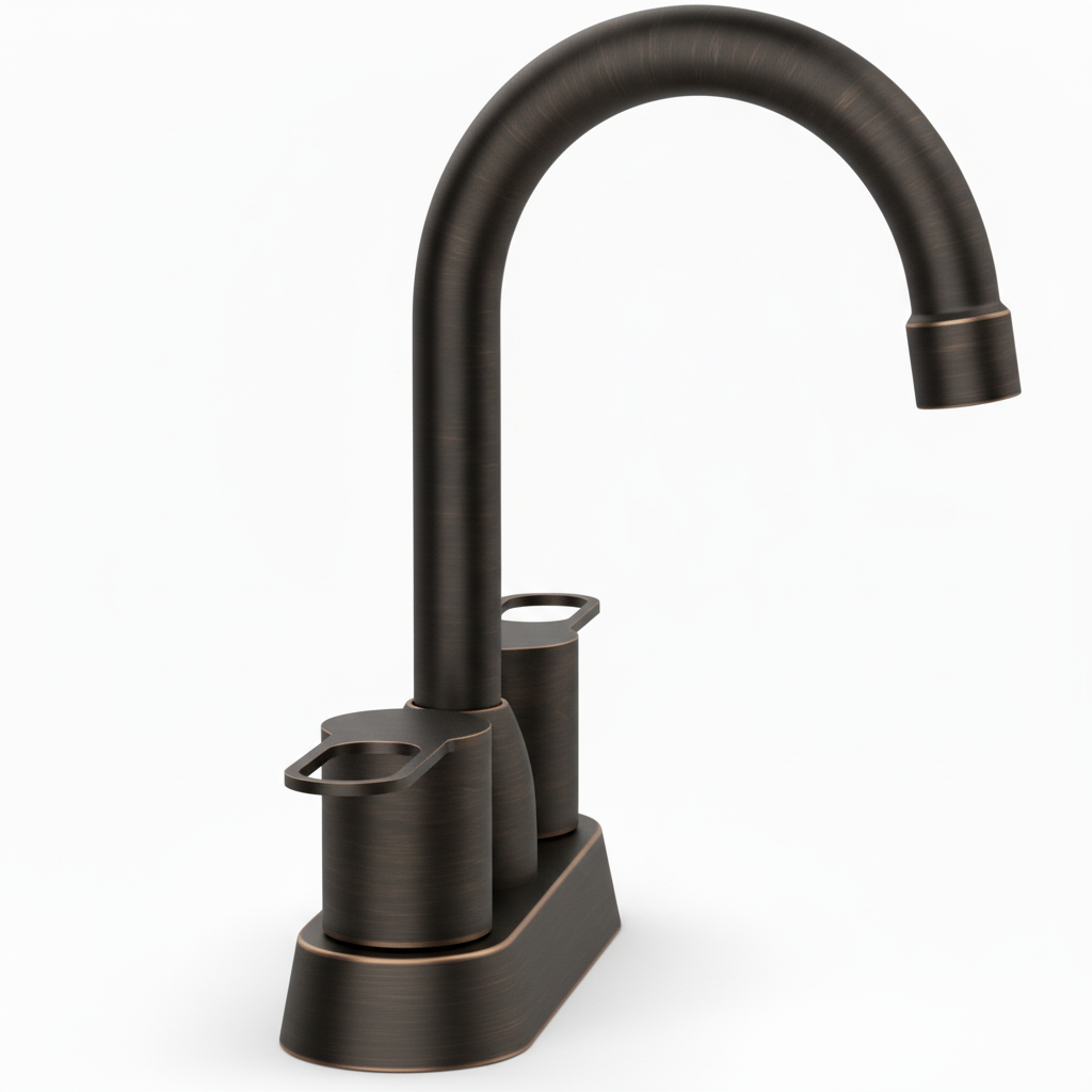 2 Handles Bathroom Sink Faucet, Oil Rubbed Bronze Centerset by HouseOfZazla