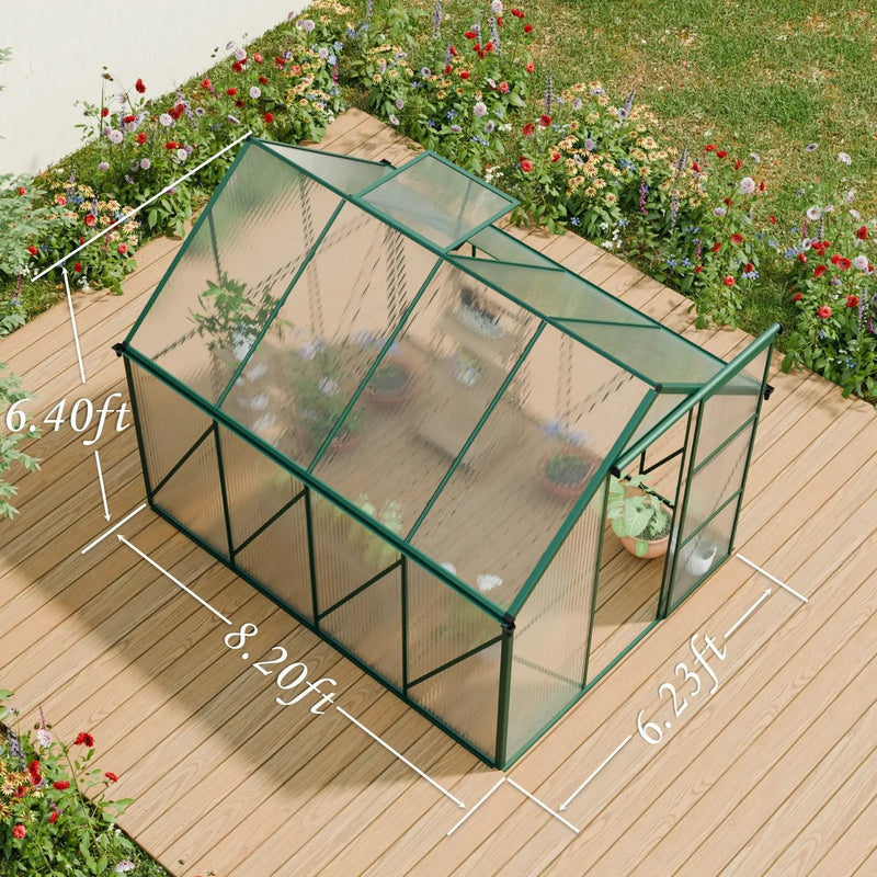 Polycarbonate house Raised Base And Anchor Aluminum Heavy Duty Walk-In houses For Outdoor Backyard In All Season by HouseOfZazla