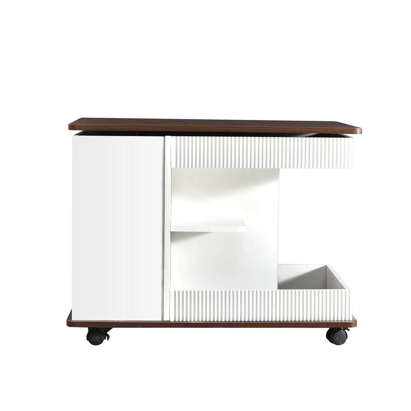 Adjustable End Table With Wheels, 360°Rotating Top And Storage Space by HouseOfZazla
