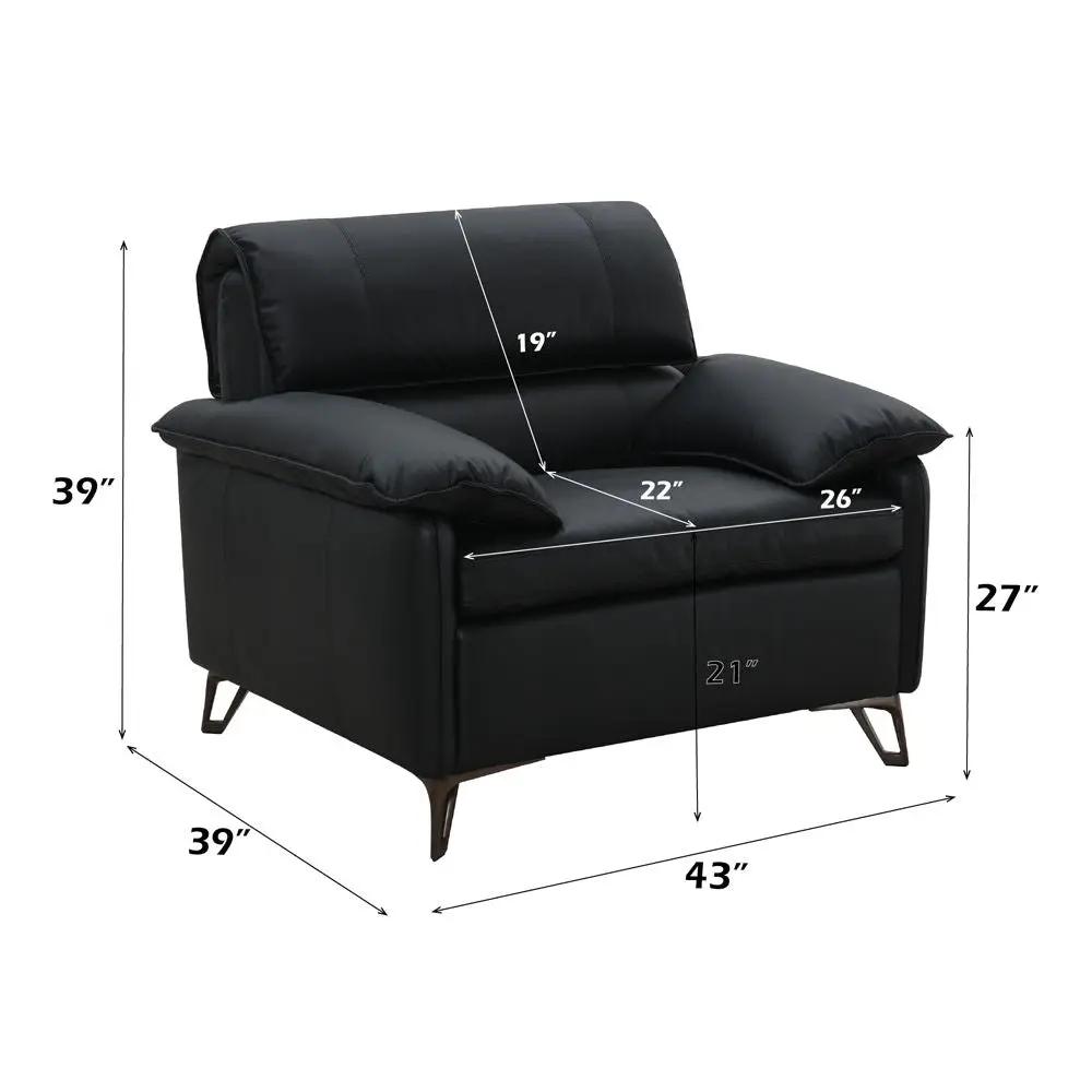 Eilene - Chair - Black Top Grain Leather by Unique Piece Furniture