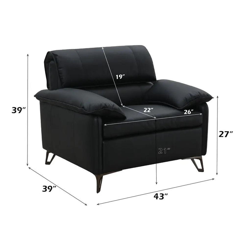Eilene - Chair - Black Top Grain Leather by Unique Piece Furniture