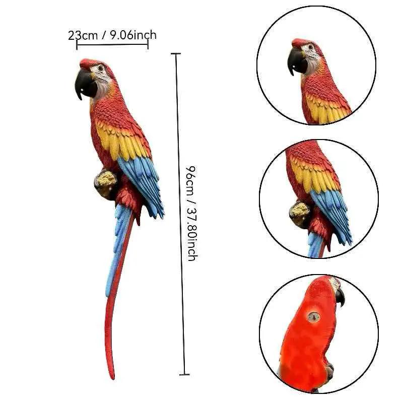 Hanging Scarlet Macaw Parrot Statue by HouseOfZazla