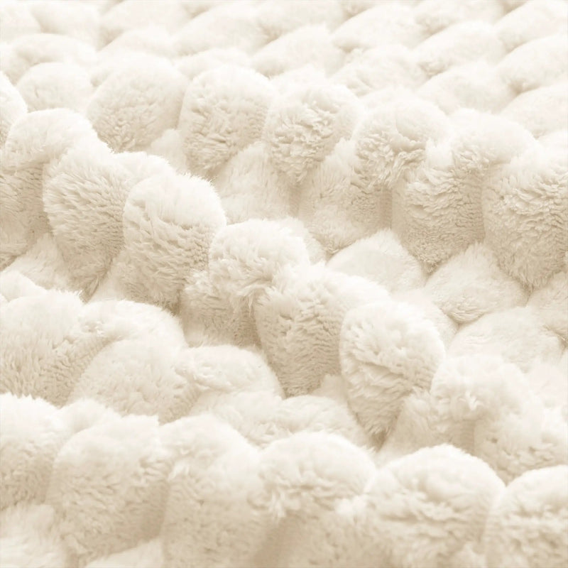 Flannelette Fabric Ottoman - White by HouseOfZazla