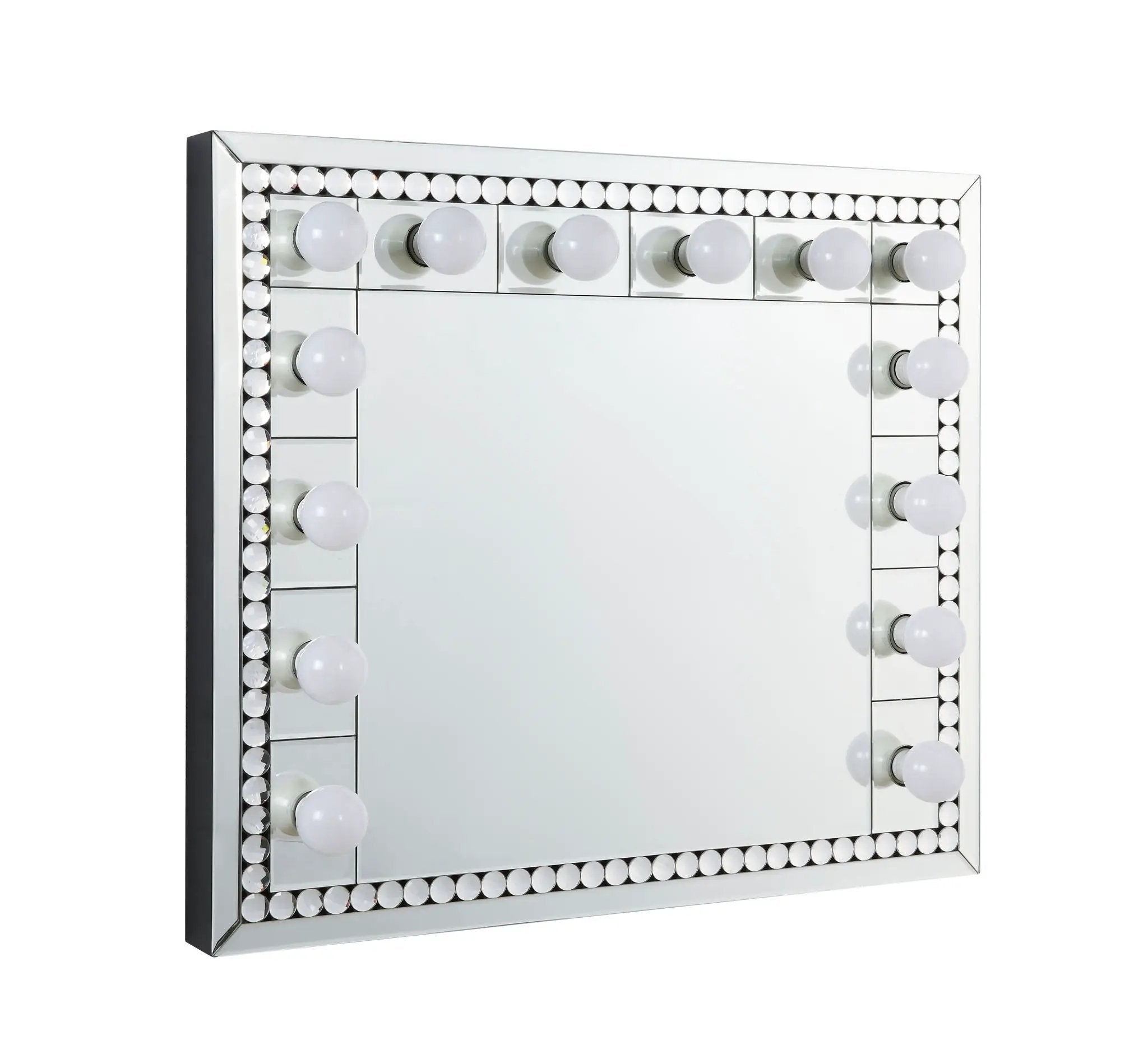 Farai - 28" Accent Mirror - Mirrored & Faux Crystal Diamonds by Unique Piece Furniture