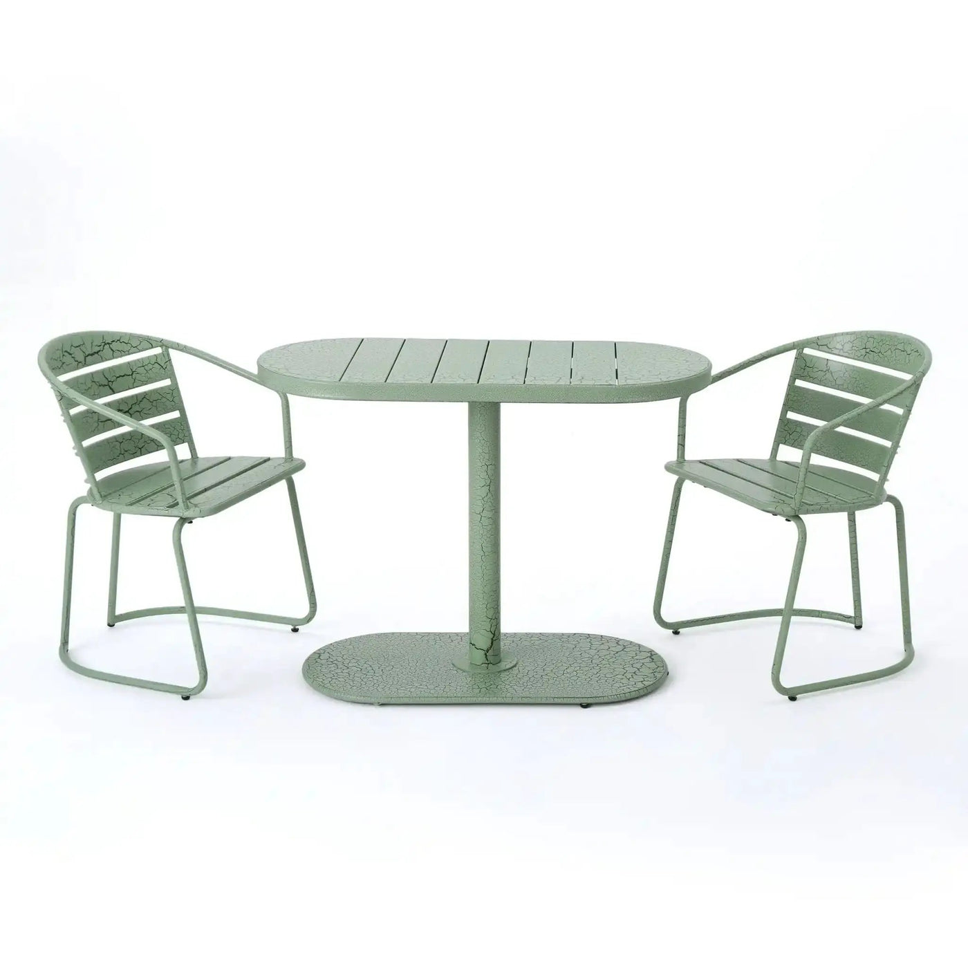 3 Piece Elegant Outdoor Bistro Set With 2 Chairs And Oval Table by HouseOfZazla
