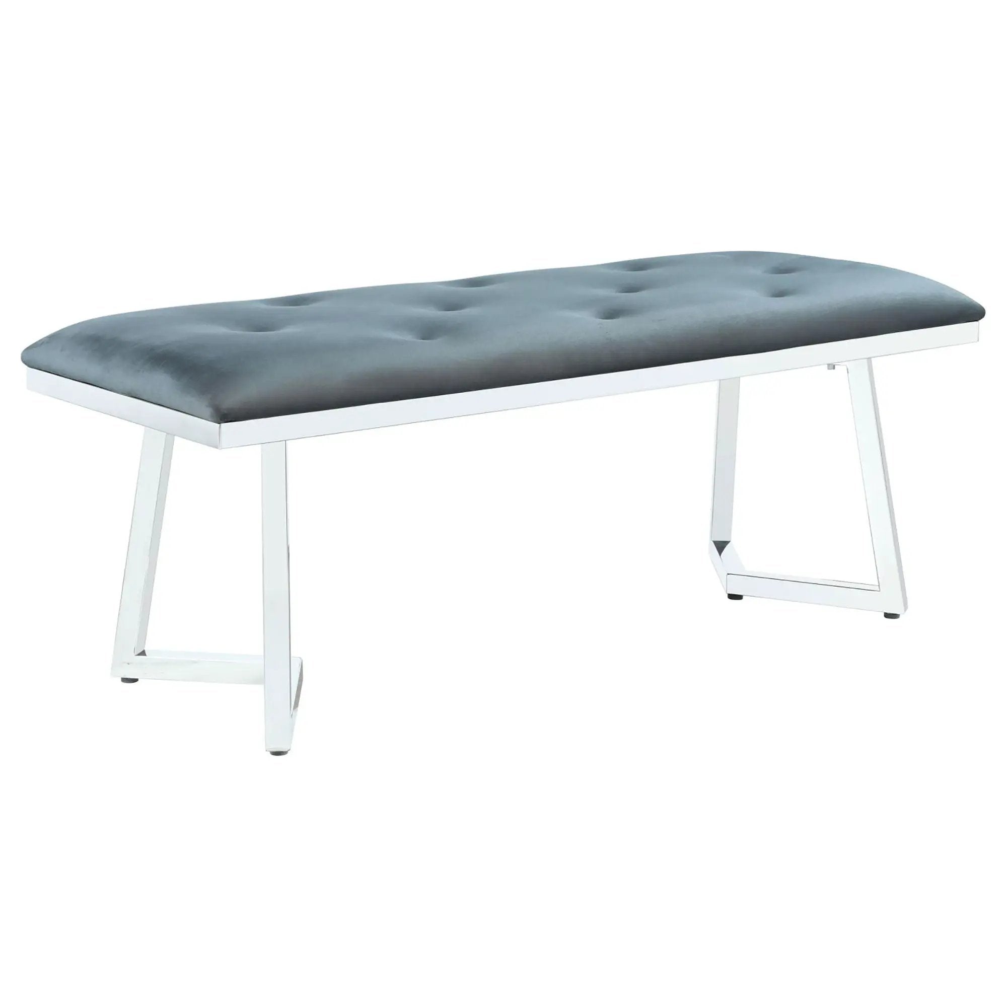 Upholstered Tufted Bench - Gray by HouseOfZazla