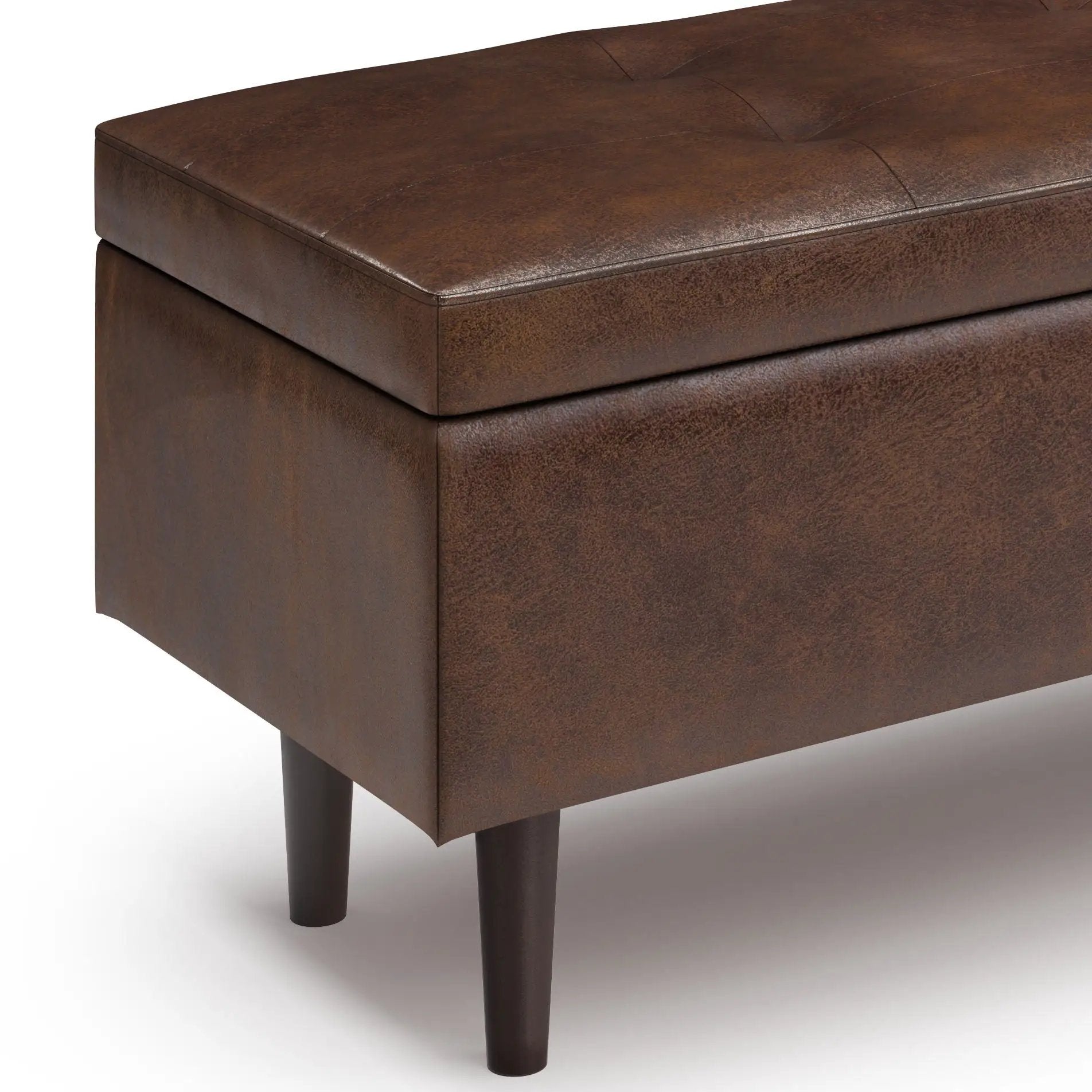 Shay - Large Square Coffee Table Storage Ottoman Mid-Century Style by HouseOfZazla