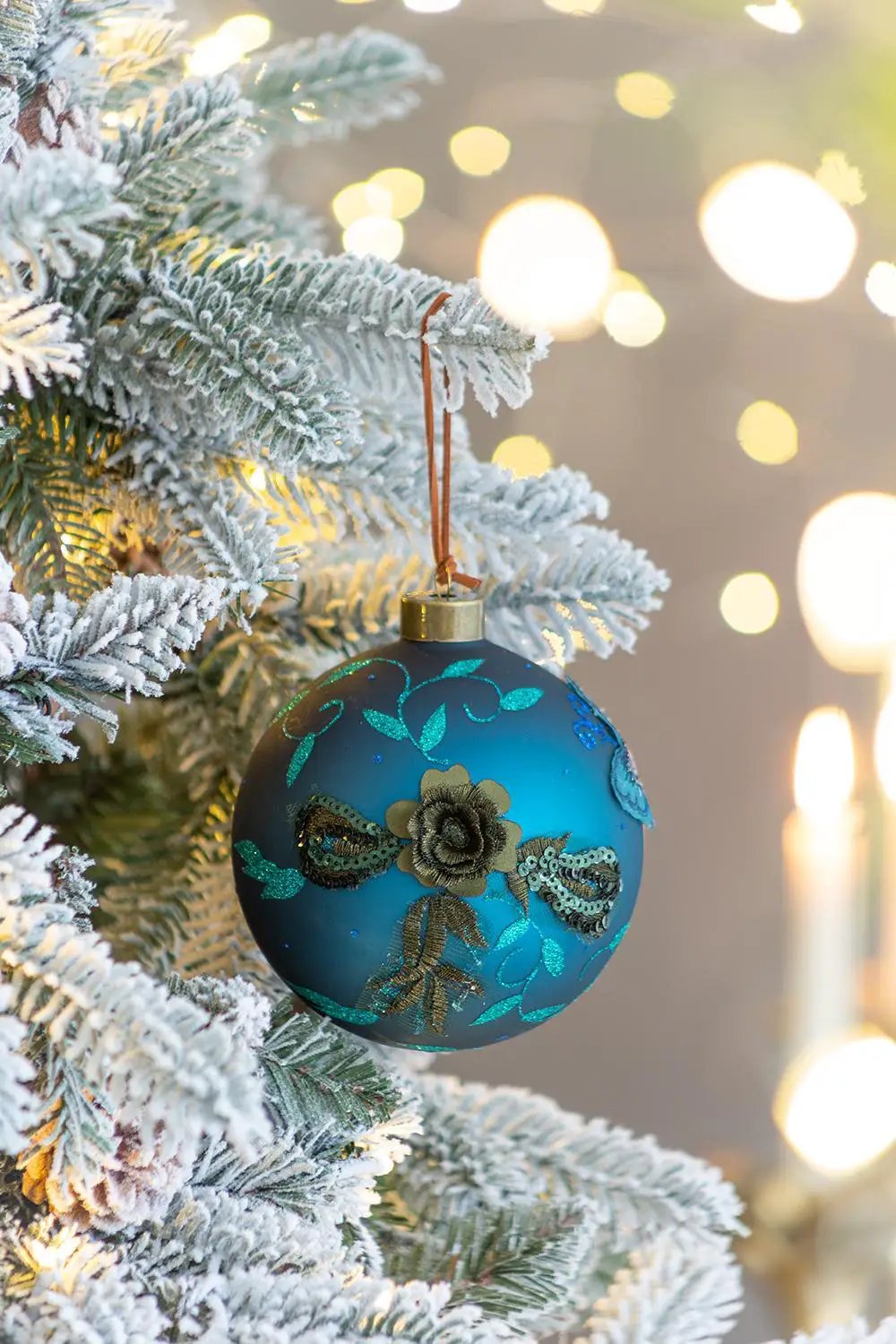 Christmas Ball Ornaments Glass Decorative Hanging Balls Light Blue by HouseOfZazla