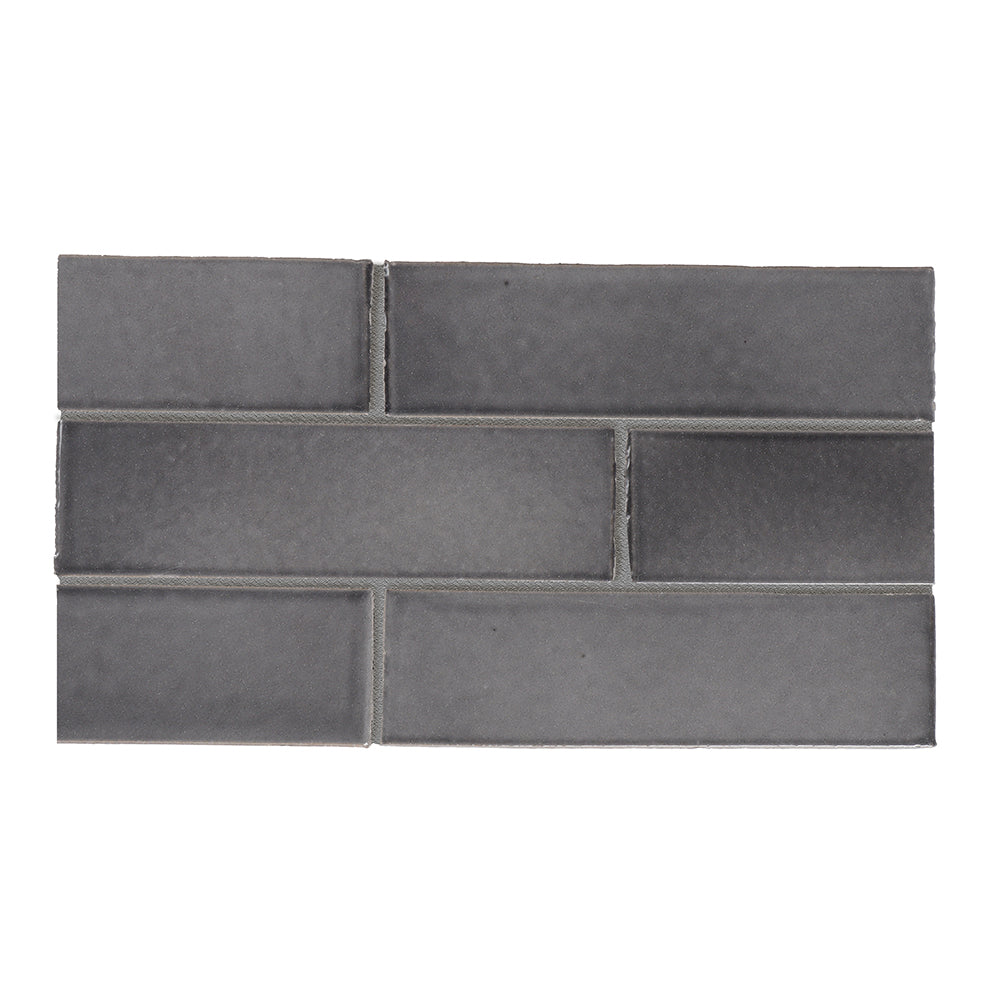 Fedora Gray Glossy Glazed Terracotta Tiles 2 1/8x7 1/2 Thin Brick Glossy 4x8 Tiles