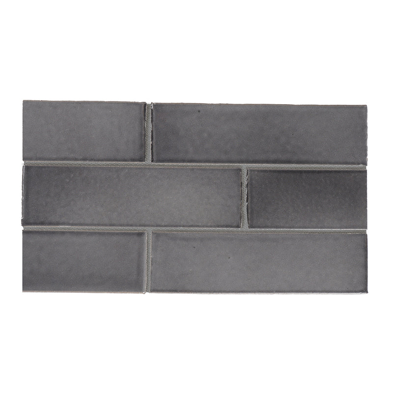 Fedora Gray Glossy Glazed Terracotta Tiles 2 1/8x7 1/2 Thin Brick Glossy 4x8 Tiles