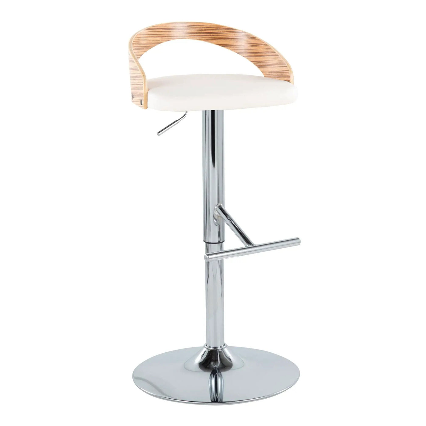 Grotto - Contemporary Adjustable Height Barstool With Swivel With Straight T Footrest (Set of 2) by HouseOfZazla