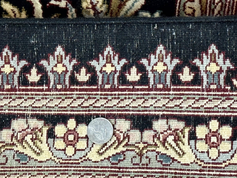 Pak Persian Rug 9x12, Highly Detailed Fine 260 KPSI, Floral, Handmade Traditional Carpet, Black by Jewel Rugs