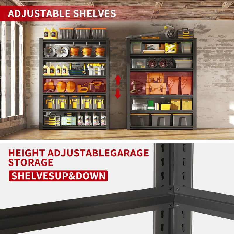 Industrial Heavy Duty Metal Garage Shelving Unit, Adjustable Storage Rack by HouseOfZazla