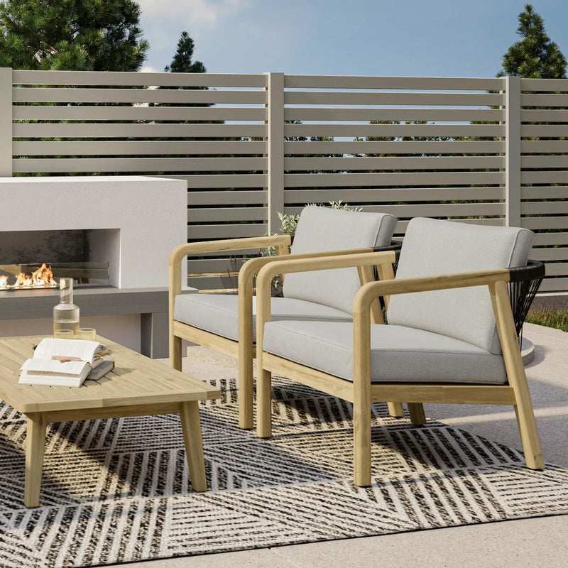 Palmetto - Outdoor Conversation Chair (Set of 2) - Stone Gray by Unique Piece Furniture