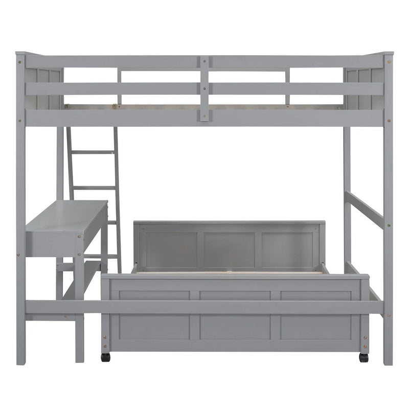 Full Over Full Bunk Bed With Desk