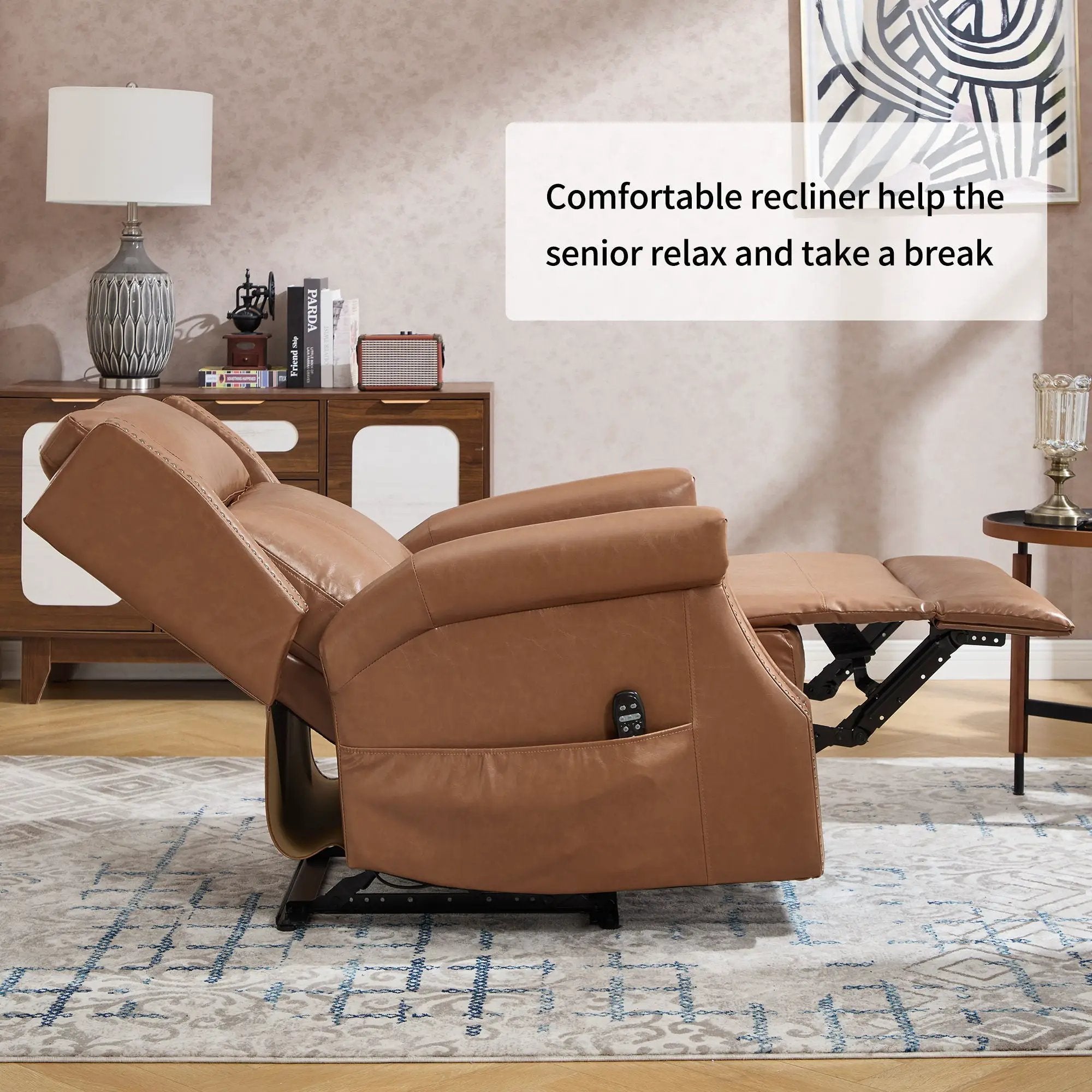 Manual Recliner Chair With Heavy Duty Motion Mechanism, 8 Vibrating Nodes And 3 Massage Modes For Living Room by HouseOfZazla