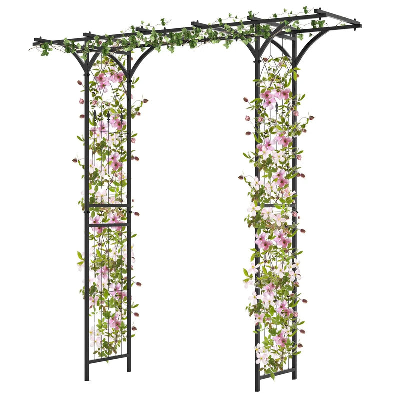 6.8 Feet Garden Arbor with Trellises for Climbing Plant Vine Rose by DirectDeals